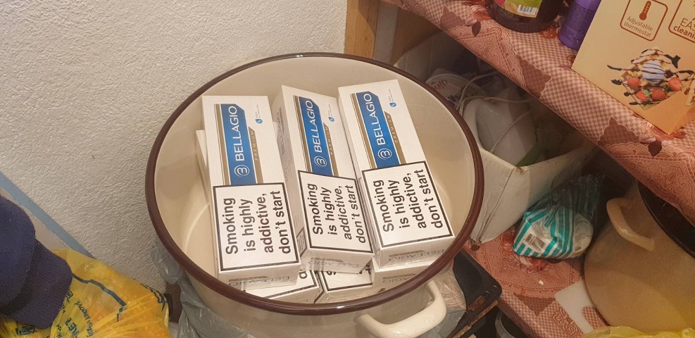 Cigarettes “stored” in cabinets and vessels